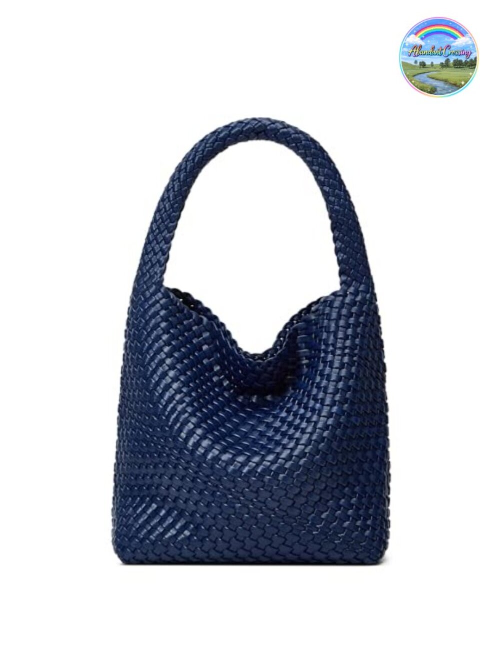 Handwoven Vegan Leather Tote Bag with Detachable Clutch Magnetic Closure